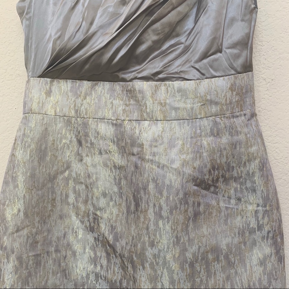 Maggy London Asymmetrical Metallic Jacquard Dress - Picture 4 of 9